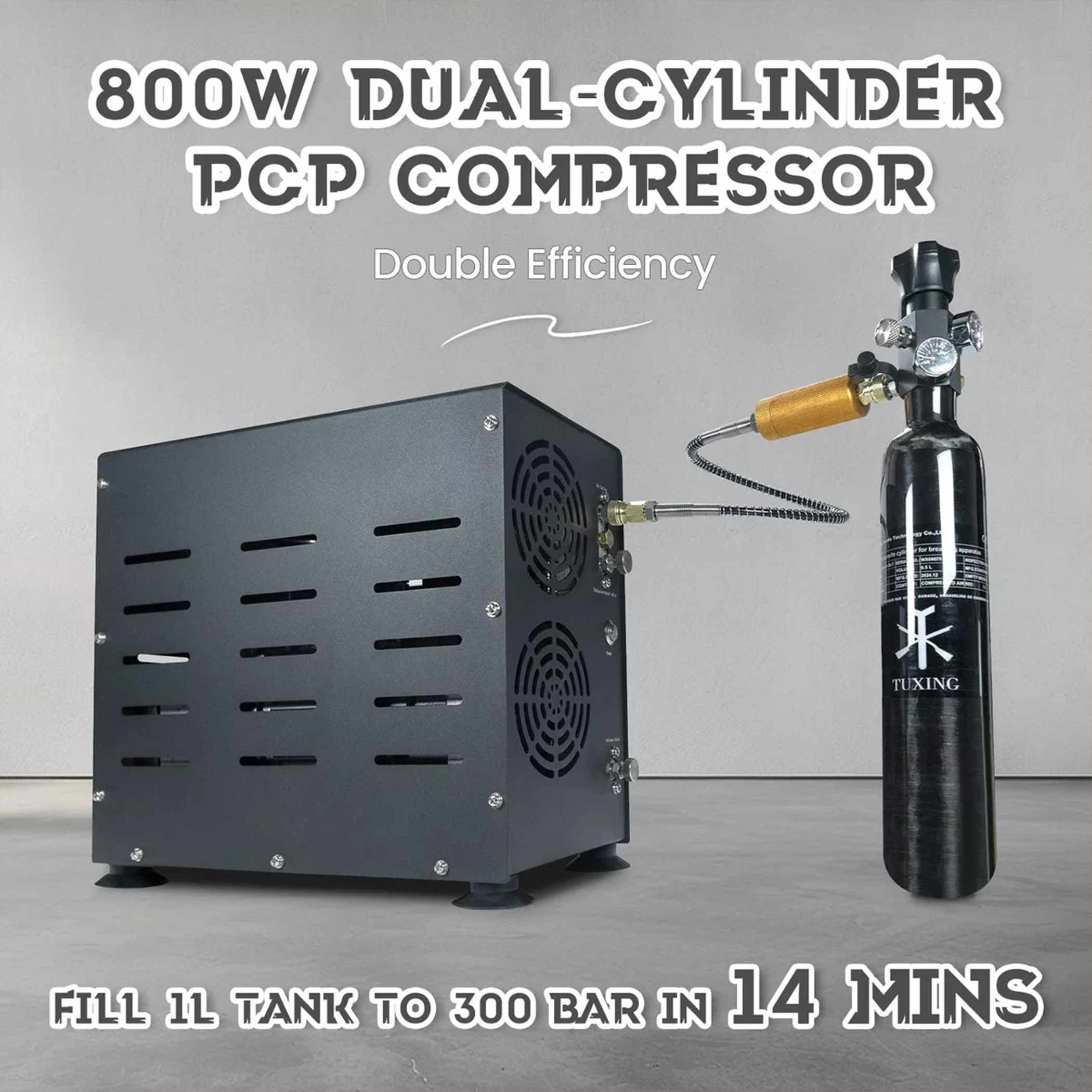 TUXING Double-Cylinder Air Compressor: Power, Portability, and Performance in One Package